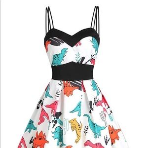 Vintage Inspired Dinosaur Print Dress